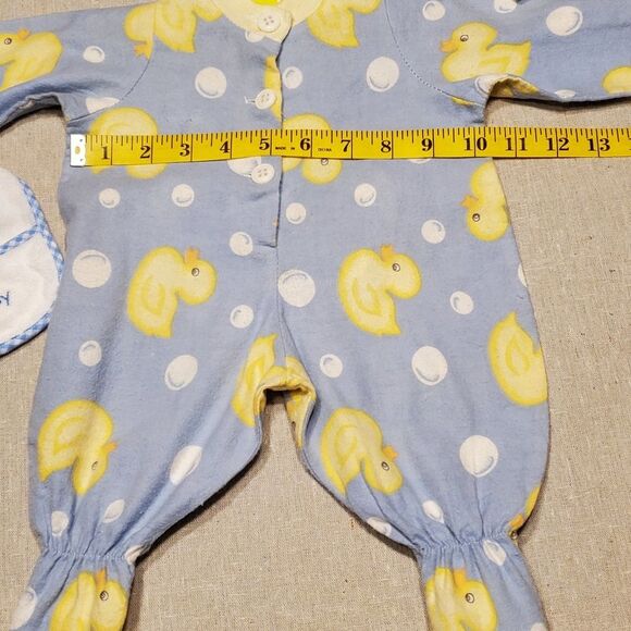 Middleton Reborn Blue and Yellow Duck One Piece Footed Doll Outfit Bundle. - Picture 7 of 11